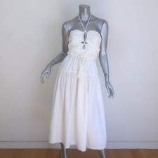 Ulla Johnson Emmaline Cutout Midi Halter Dress White Cotton Size 4 NEW