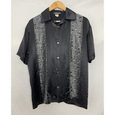 Vintage Pop Icon Shirt Mens Medium M Black Martini Glass Club Shiny USA Made