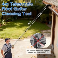 4M Gutter Cleaner Telescopic Roof Gutter Cleaning Tool Kit Adjustable Angle Pole