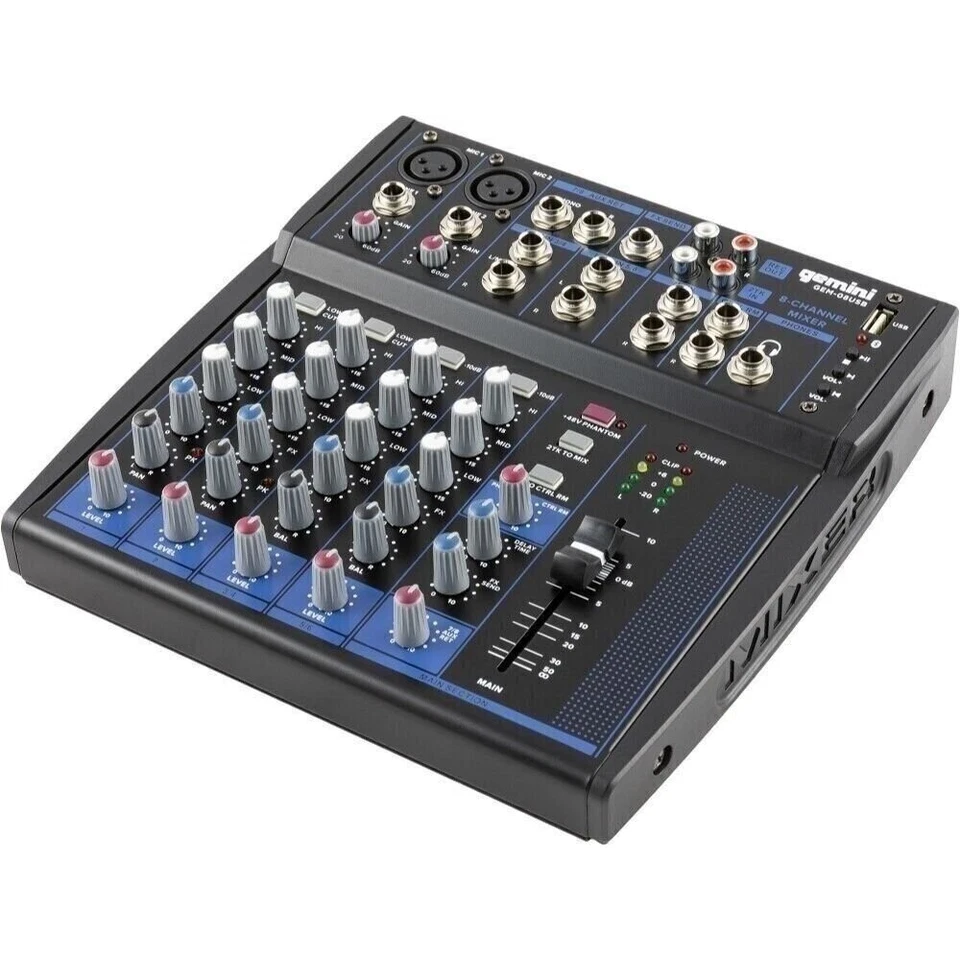 Gemini Pro Audio Equipment 8 Channels Live Studio Bluetooth Unpowered Mixers DJ - Image 2 of 4