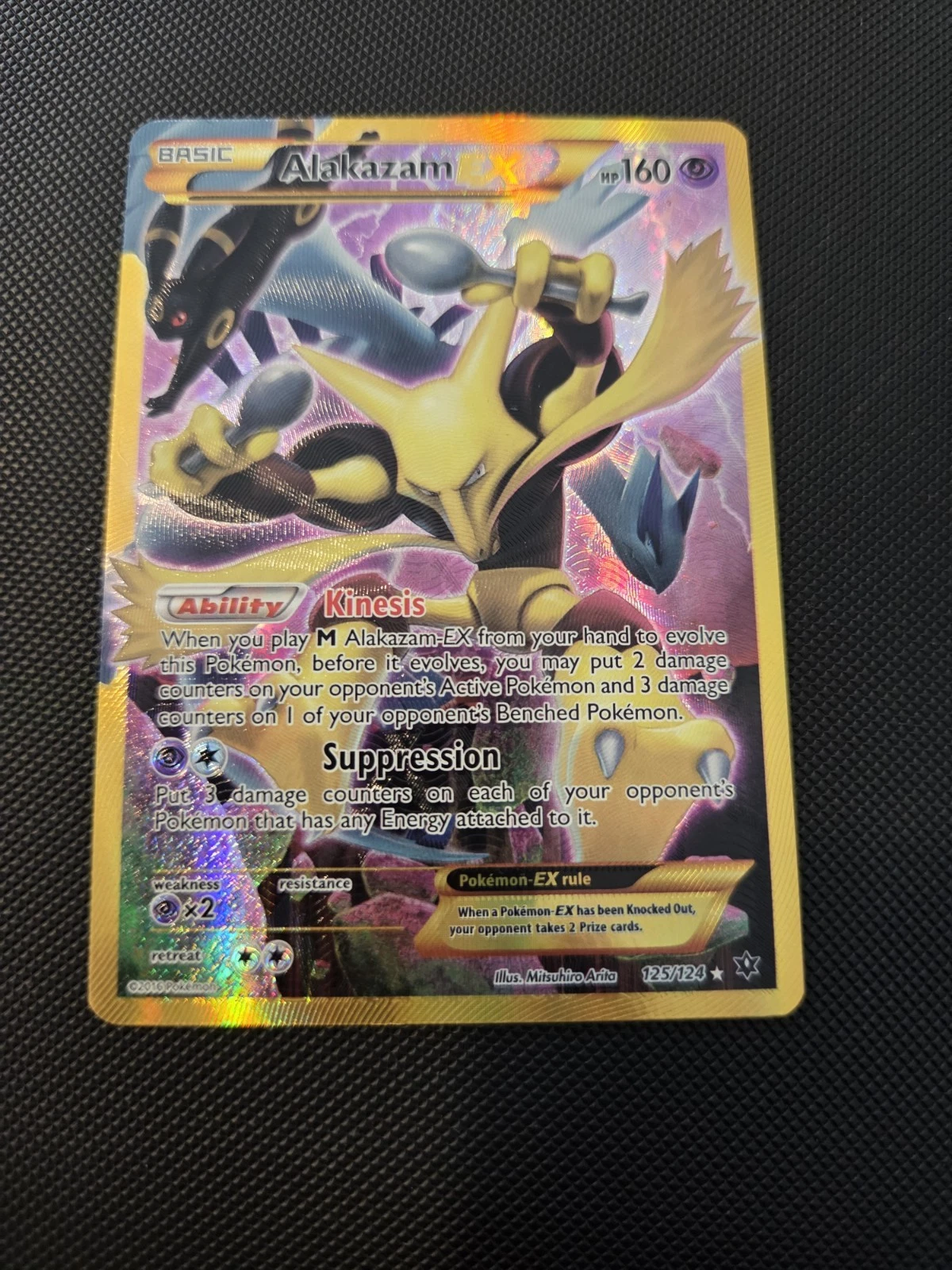 Deal for Pokemon Card - Alakazam EX Secret Rare 125/124 Fates Collide Gold Holo - NM