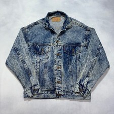 Vintage Levi's Denim Trucker Jacket Men's Small Blue Acid Wash Made in USA 70507