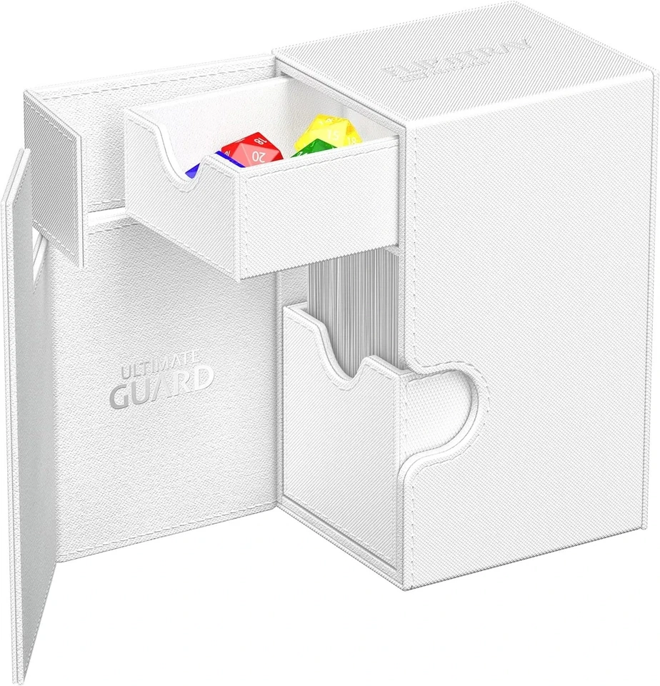 ULTIMATE GUARD TWIN FLIP n TRAY White 80+ XENOSKIN MONOCOLOR DECK Card CASE - Image 3 of 4
