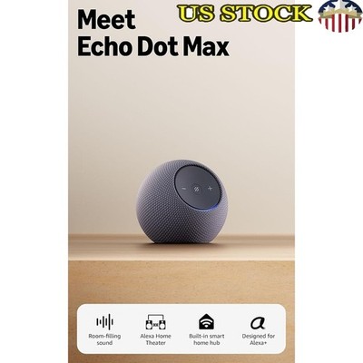 Echo Dot Max Smart Home Hub Omnisense Technology Deep Bass Alexa Control New