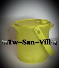 New Beautiful Round Tupperware Bucket Container 5L Bright Lime Green Color