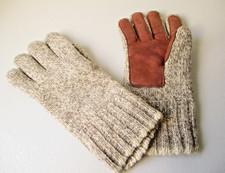 Preowned Men's Medium 100 Wool Deerskin Warm Knit Winter Thinsulate Gloves