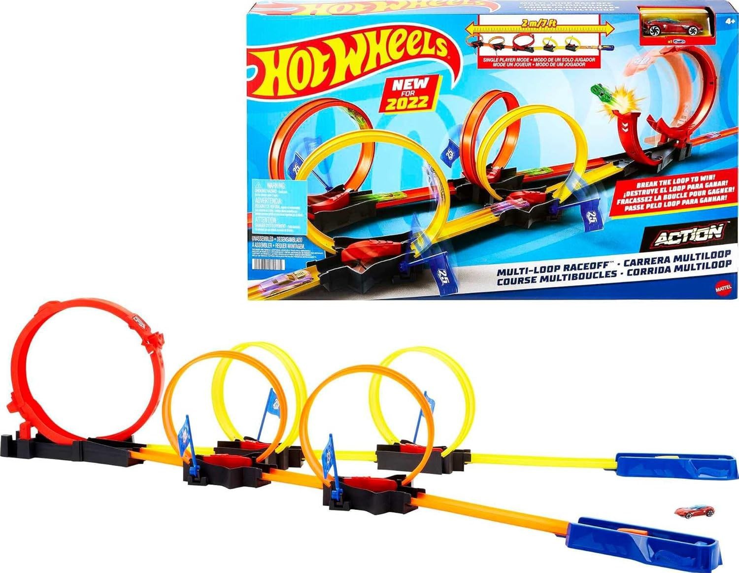 HOT WHEELS MULTI LOOP LAUNCH Pista Playset con 1 auto Serie ACTION HDR83