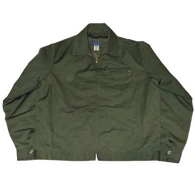 Vintage 70s Oshkosh B Gosh Work Mechanic Jacket Olive Green Adult