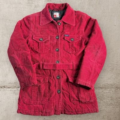 Vintage Pepe Jeans Red Corduroy Jacket Women s Medium Button Down Quilted Lined