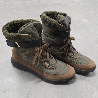 OTBT Boots Women's Size 9 M Pioneer Snow Apres Winter Green Brown Lace Up Fleece
