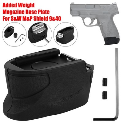 Pinky Extension Base Pad Weighted for S&W M&P Shield 9mm 40 S&W Recoil Control