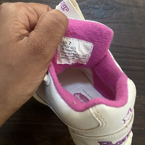 Vintage 1990er Barney Girly rosa Klettverschluss Sneaker Schuhe Statistiken Kleinkind Größe 7 - Bild 8 von 8