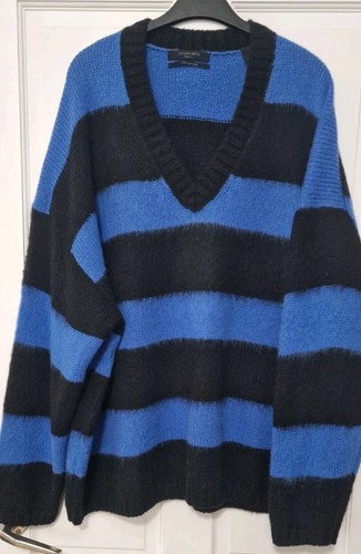 AllSaints Lou V Neck Striped Jumper/Sweater - S - RRP £139 - Picture 5 of 10