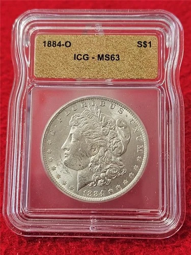 1884-O MORGAN SILVER DOLLAR  ICG  MS 63                                   #T1742