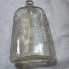 Vintage Clear Embossed Glass Liquor Bottle Flask Pint Federal Law Forbids Sale