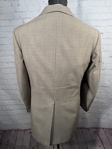 Vintage JC PENNEY Mens Brown GLEN CHECK 3pc VEST Suit 42S Jacket 37x27 Pant - Picture 8 of 16