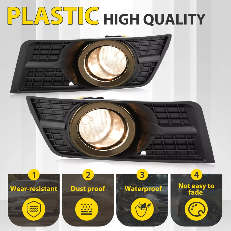 Pair Fog Lights w/Bezel Bumper Lamp Cover For Cadillac SRX 2010 - 2016 2015 Foto 4 de 4