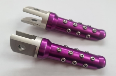 Yamaha Purple Anodised Aluminium Studded Foot Pegs - Front PAIR | eBay UK