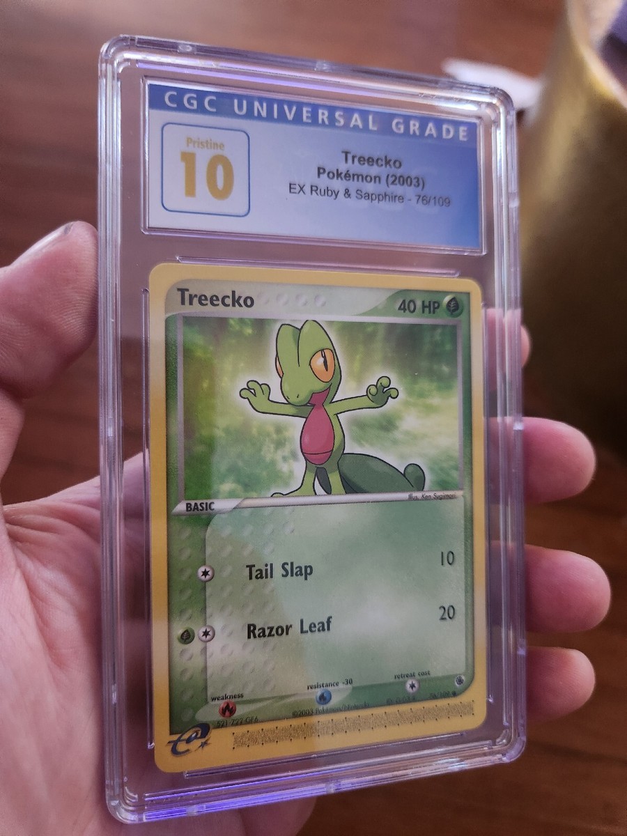 POP 4) CGC 10 PRISTINE 2003 Pokémon EX Ruby & Sapphire Treecko 76