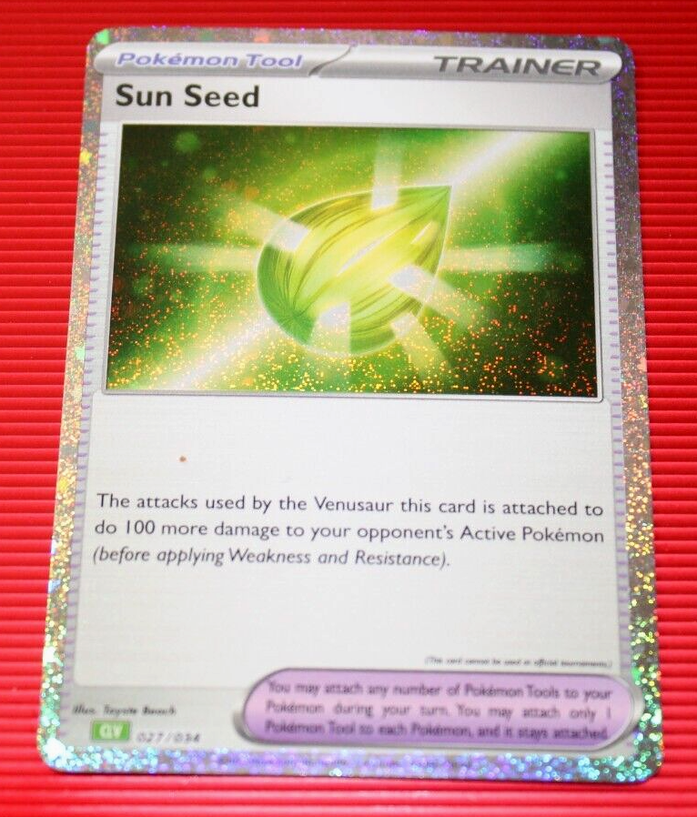 sun pokemon card Sun Seed 2024 Collectible Pokemon Tool Trainer Card No. 027/034