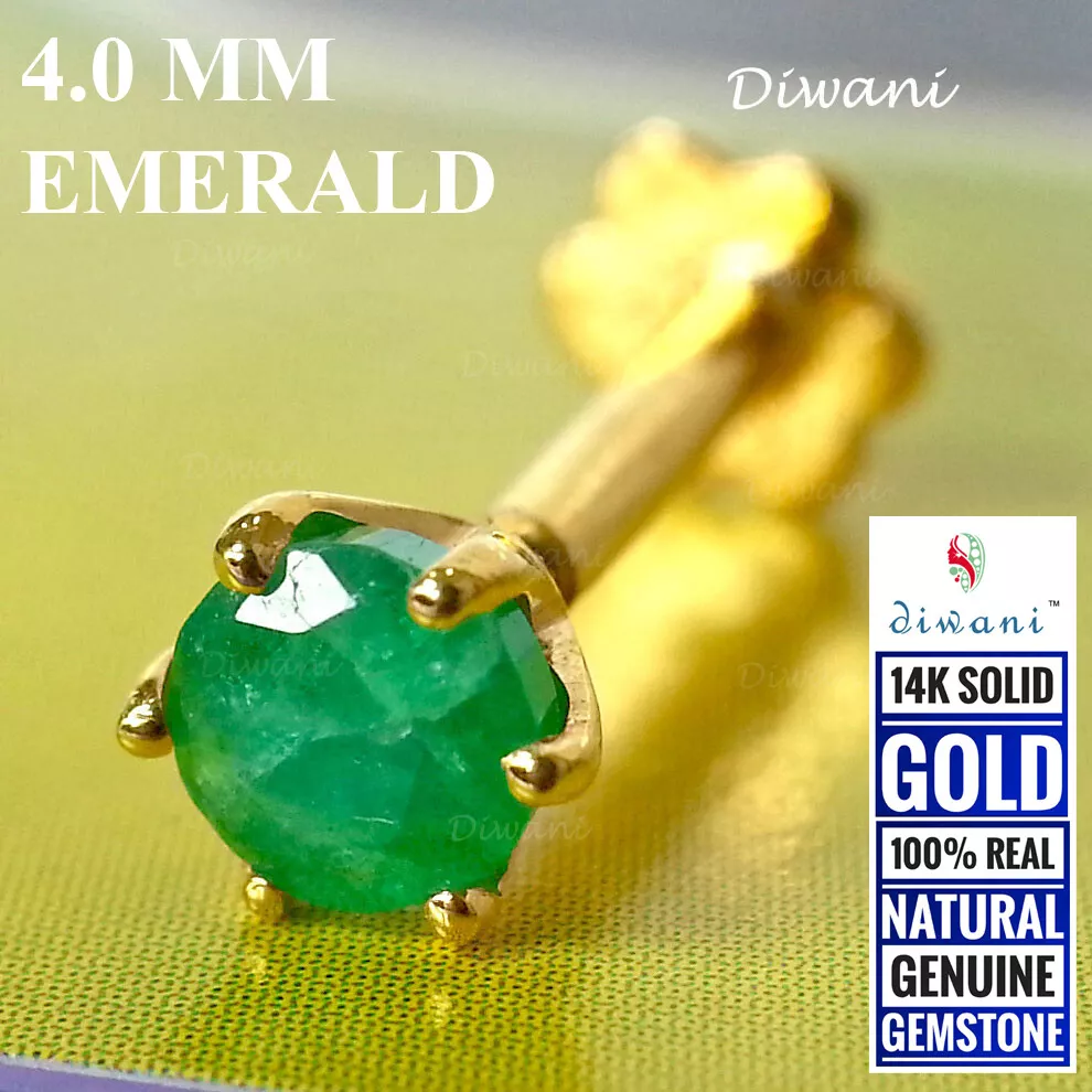 Emerald shop tragus earring