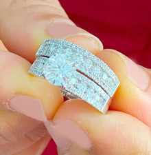 GIA Certified Natural Round Cut Diamond Engagement Ring 14k White Gold 2.70ctw