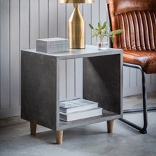 Forde Faux Concrete Cube Lamp Table
