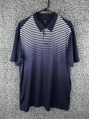 Oakley Striped Ellipse Polo Size XL Fathom 434229