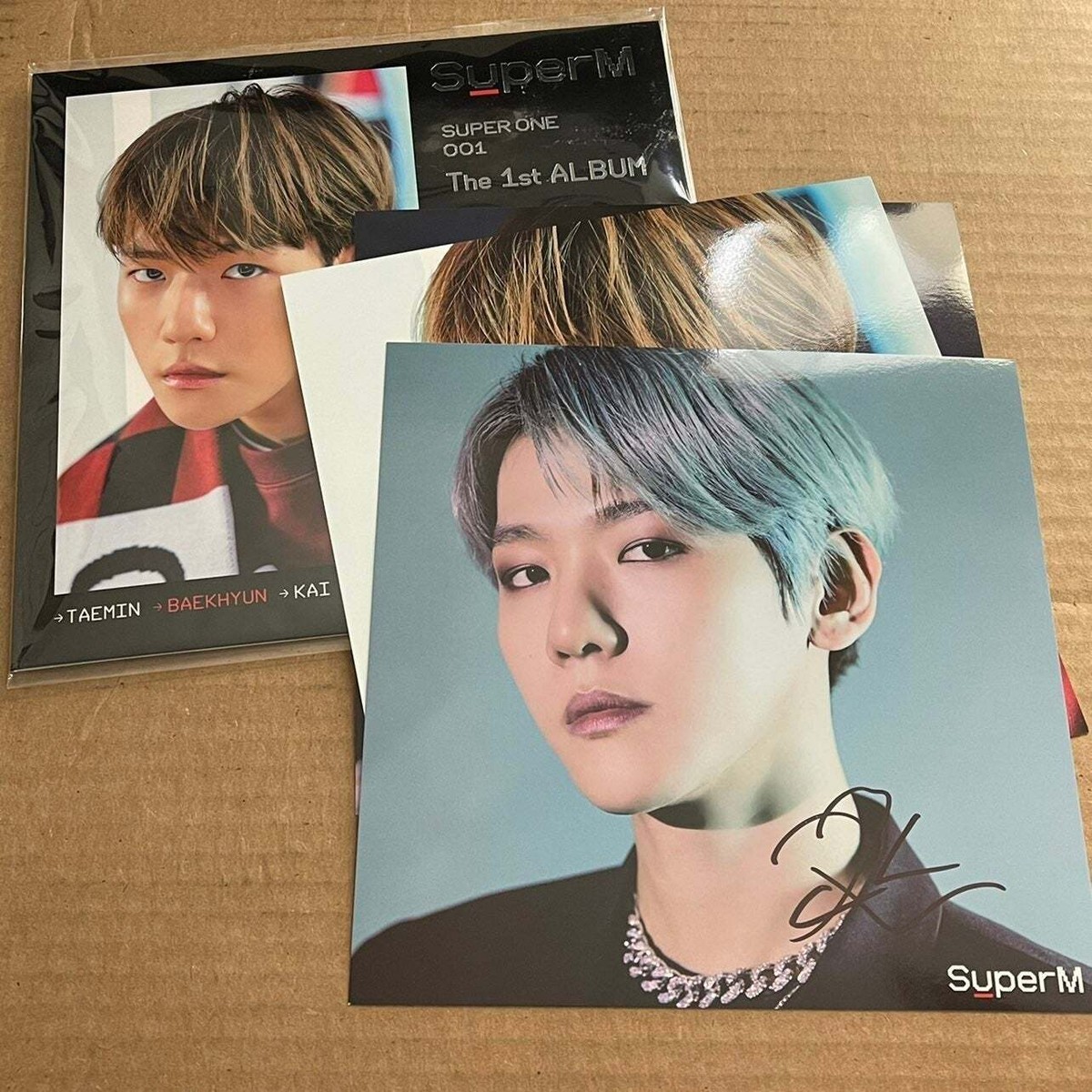 EXO - SuperM ベクヒョン アメリカ限定 サインポスター Official Super M EXO Baekhyun Autographed Signed Photo