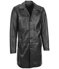 Cappotto giacca uomo nero pelle morbida pecora nappa lunghezza 3/4 Combi taglia M/40