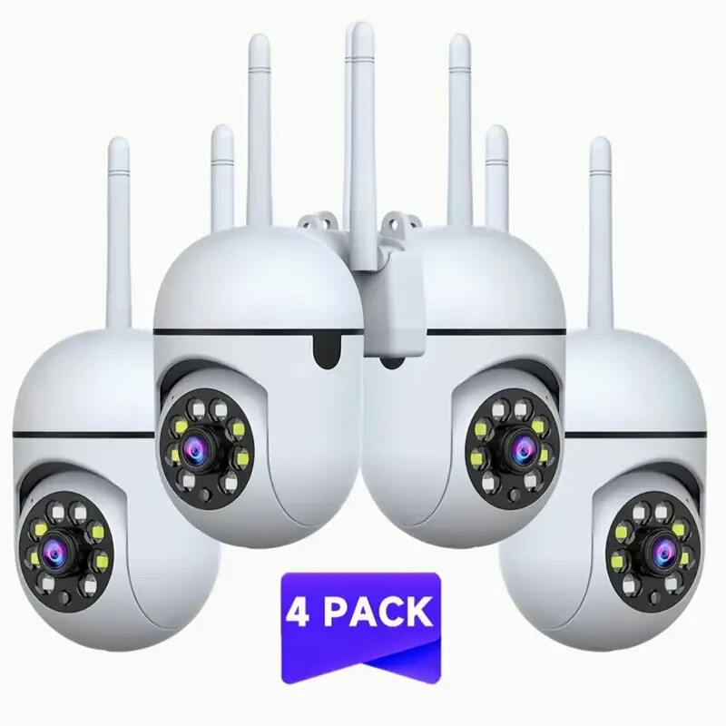4-Pack YI IoT APP Compatible 1080P HD WiFi Security Cameras, PTZ Dome with Two