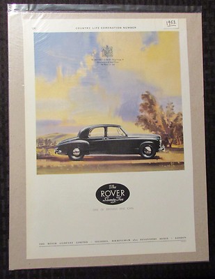 1953 The ROVER Seventy Five British 9.5x13'' Automobile Color Print Ad FN+ 6.5