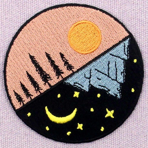 Embroidered Patches Iron On Sew Patch Badges appliques transfers Sun Stars Moon - Image 4 of 4