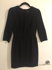 Women's J.Crew Black 3/4 Sleeve Wool Dress in Size 00