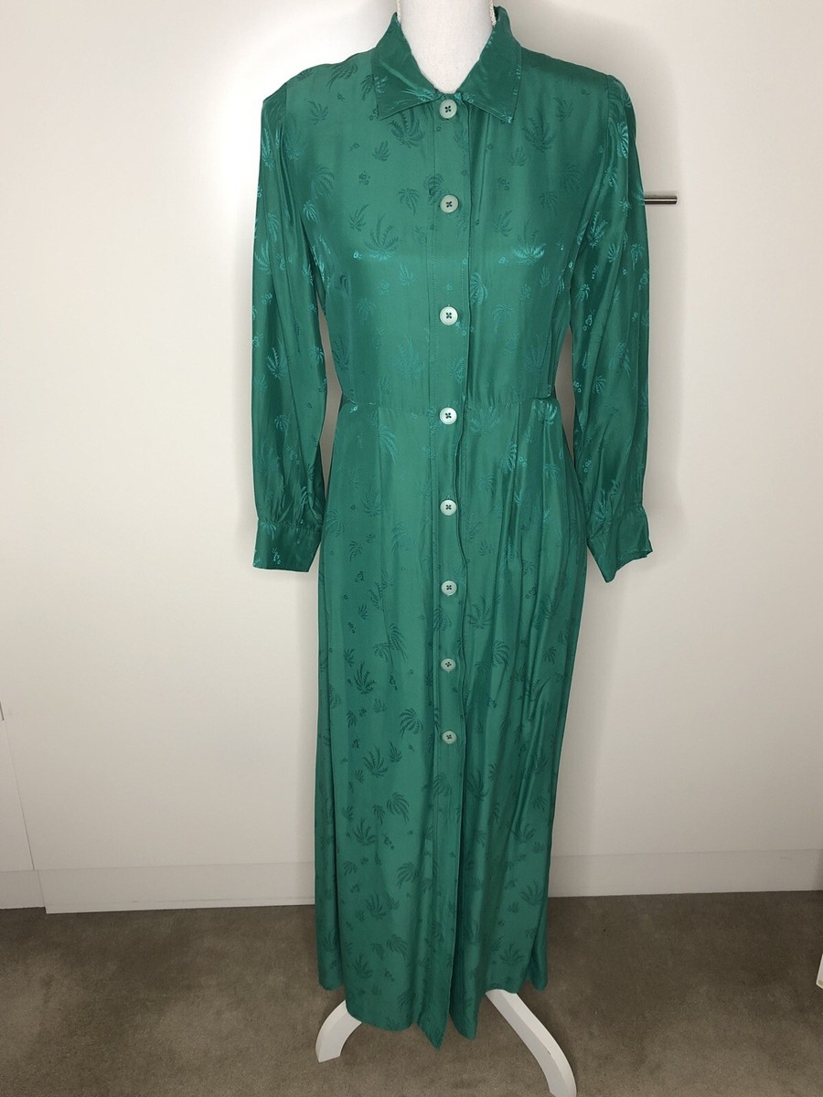 maje green silk dress Plus 