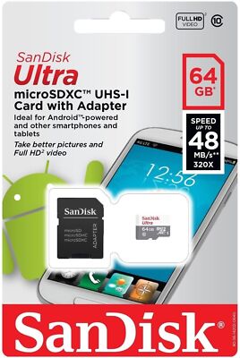 SanDisk SDSQUNB-064G-GN3MA Ultra microSDXC UHS-I 64GB 64GB MicroSDXC UHS-I 