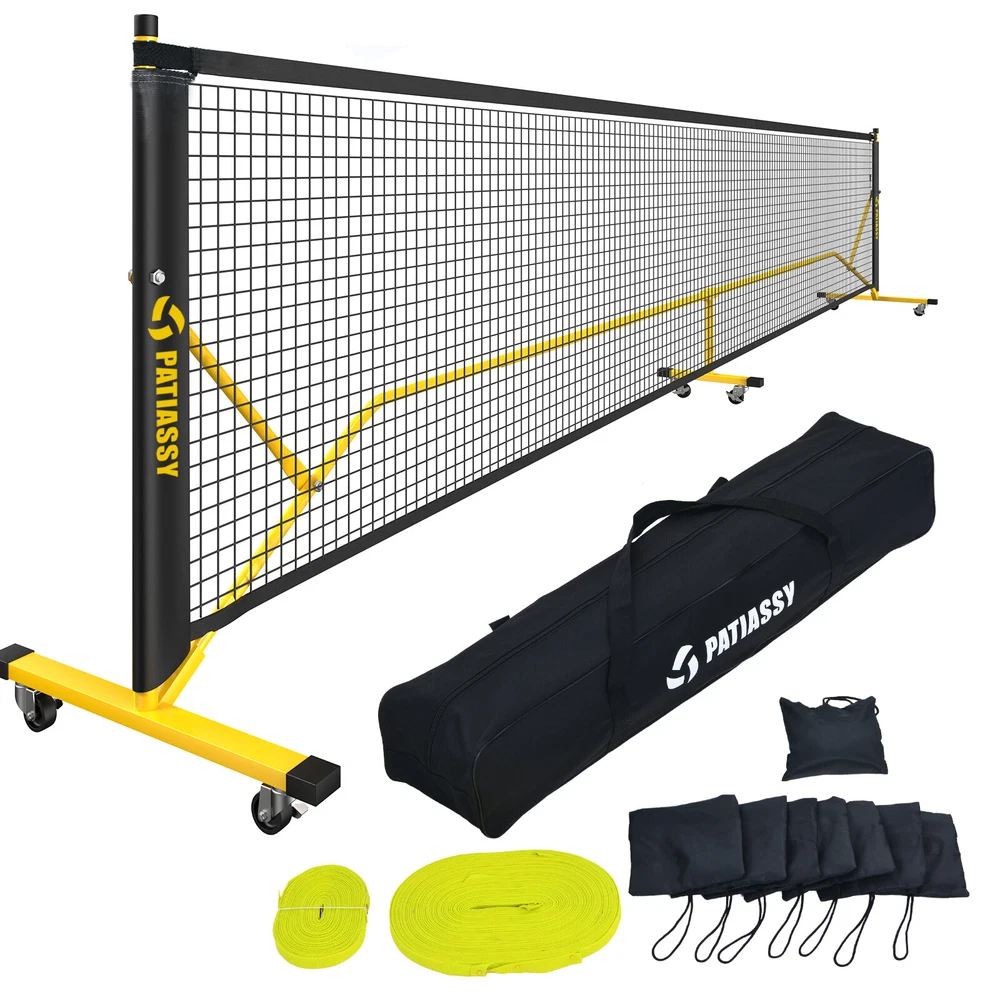 Pickleball Net Set with Wheels and Court Marking Kit 22 FT Pickleball Nets Frame