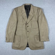 VTG Burberrys Blazer Mens 44 Herringbone Check Pure Wool Union Made in USA