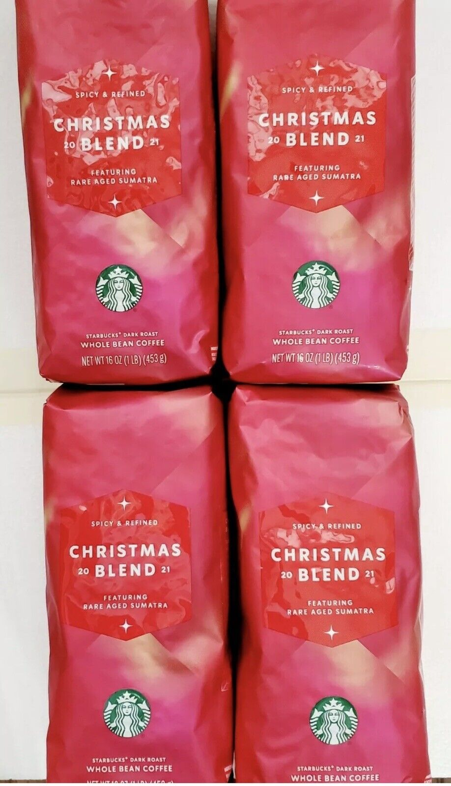 Four 16 OZ Over item handling Bags STARBUCKS 2021 Christmas Blend COFFEE Whole Popular shop is the lowest price challenge Bean