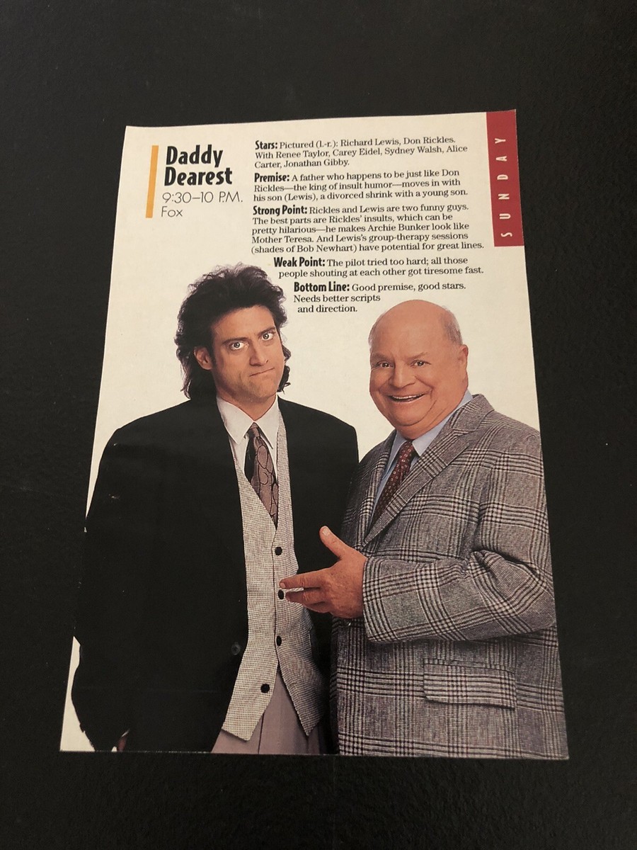 don rickles cigarette box 1993 DADDY DEAREST Richard Lewis, Don Rickles - Vintage Magazine TV Ad  Clipping