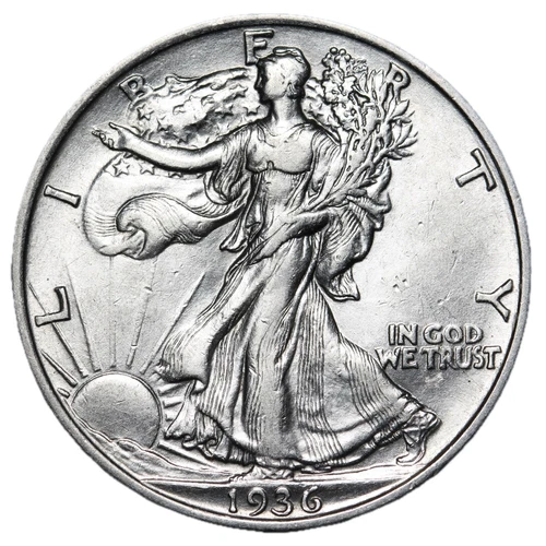 1936 Walking Liberty Half Dollar In AU Condition