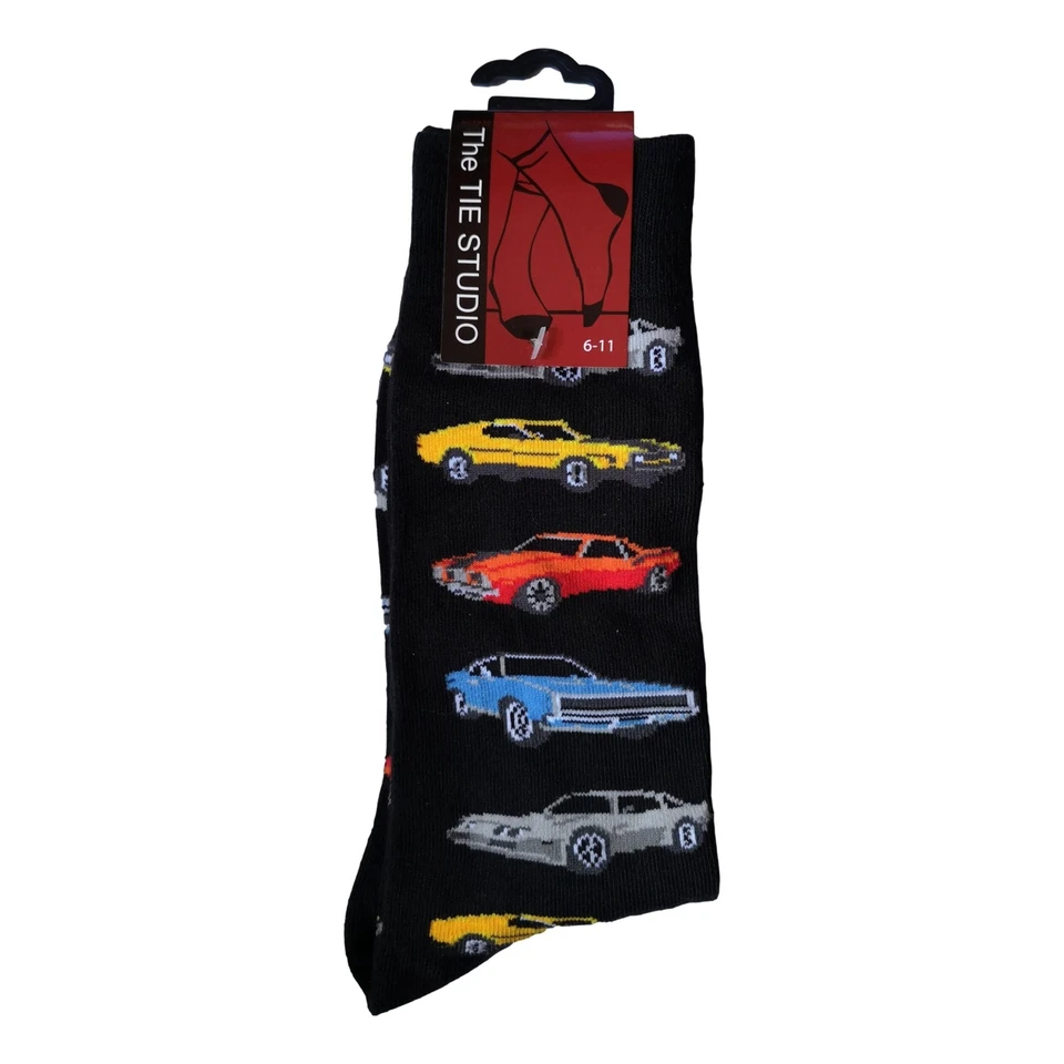 TIE STUDIO Retro Fast Cars Driving Motor Unisex Novelty Ankle Socks Adult Adult Size 6-11