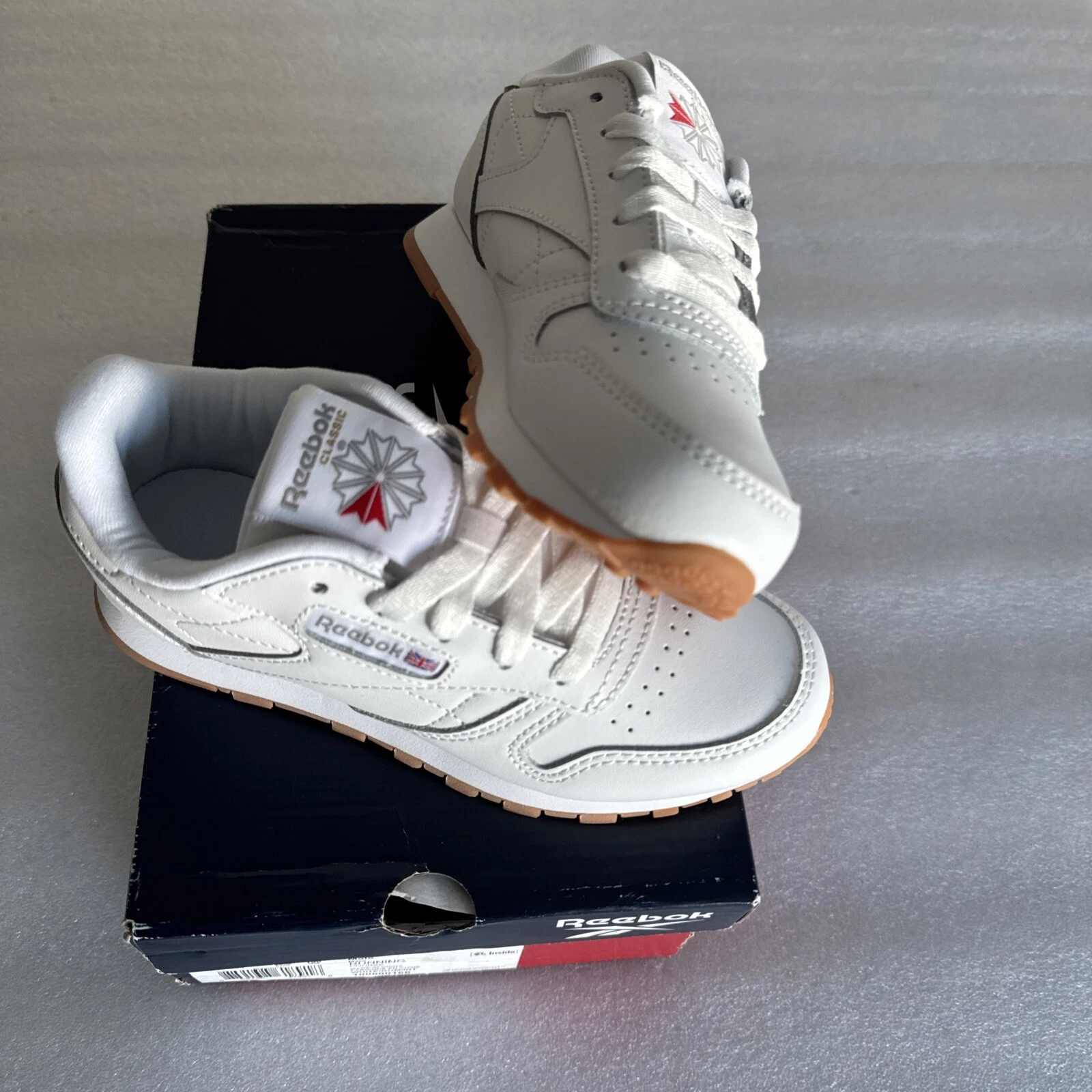 Sneakers classiche Reebok bambino taglia 13 bianche basse stringate nuove