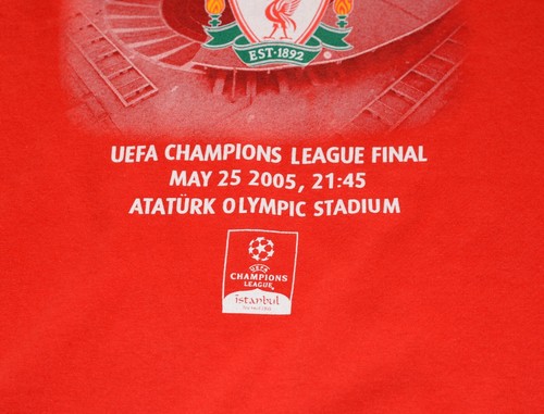 Liverpool FC 2005 Champions League Final Istanbul Graphic Red T-Shirt Mens Large - Picture 2 of 5