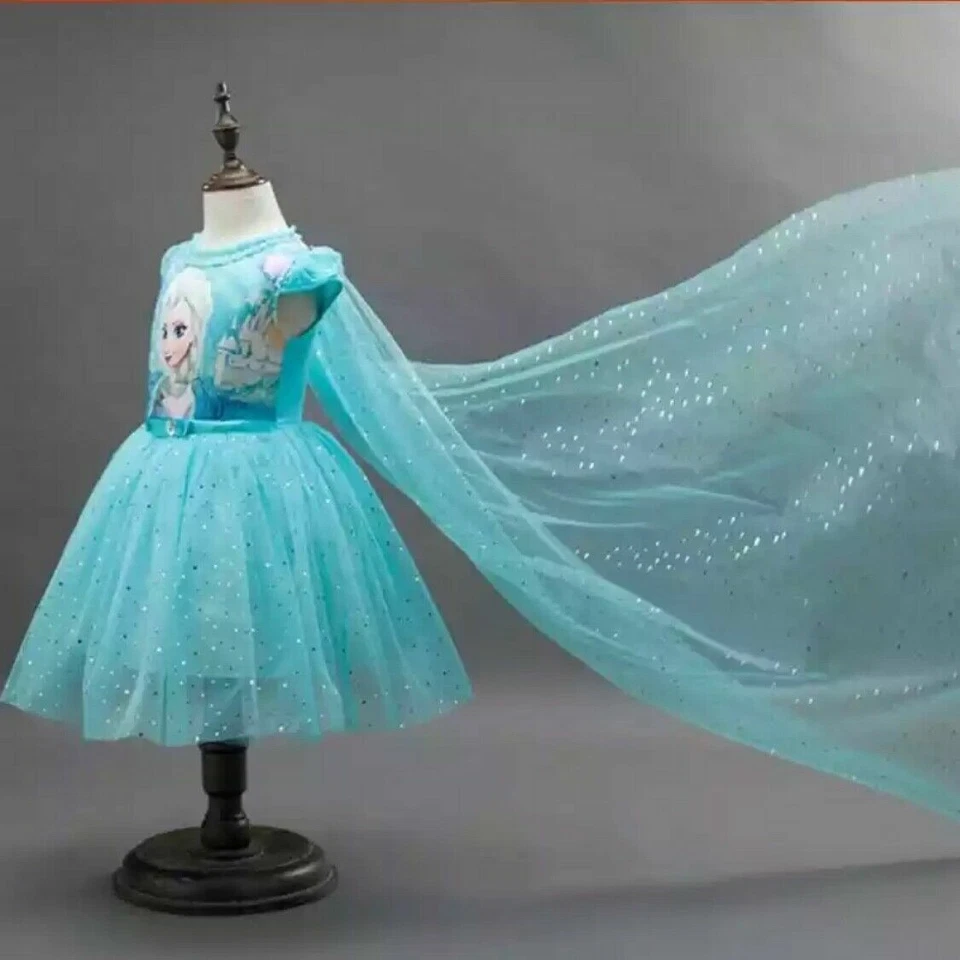 Girl Dress Frozen Costume Princess Queen Elsa Party Birthday size 3-10Yrs - image 2 of 4