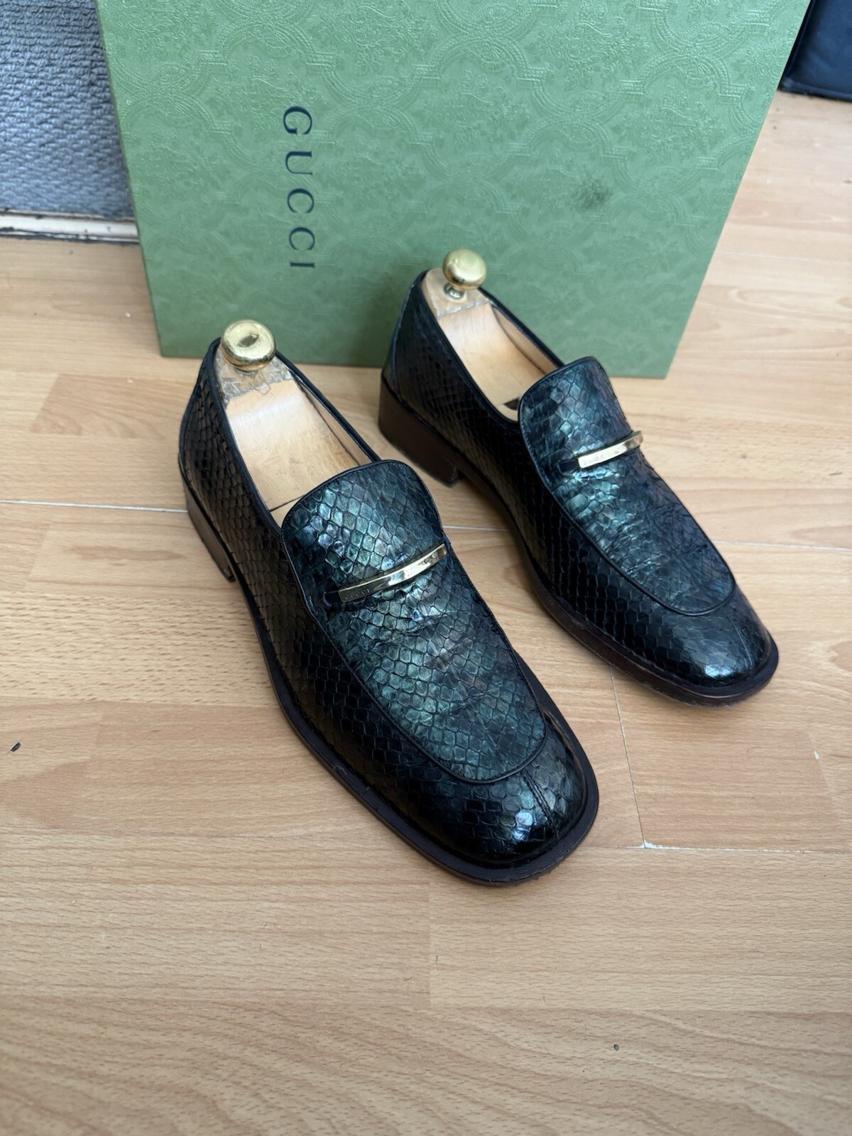 Gucci Python Snake Skin Leather Mens Horsebit Loa… - image 21