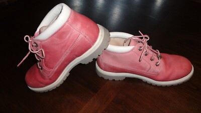 Timberland Pink Waterproof Chukka Boots 8 Nubuck Leather Nellie Lug Anti Fatigue