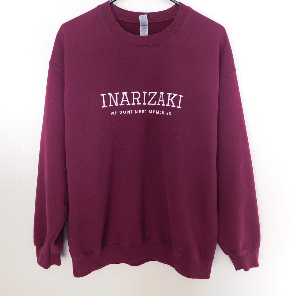 Haikyuu Inarizaki High School Anime Embroidered Burgundy Sweatshirt Adult L
