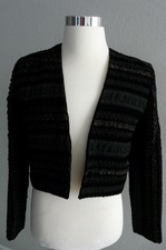 Vintage Lloyd Williams Rayon Blend Black Decorated Smokey Velvet Jacket Sz 6 Usa