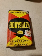 Used, rare,old Simoniz body sheen can, full with some rust on the can